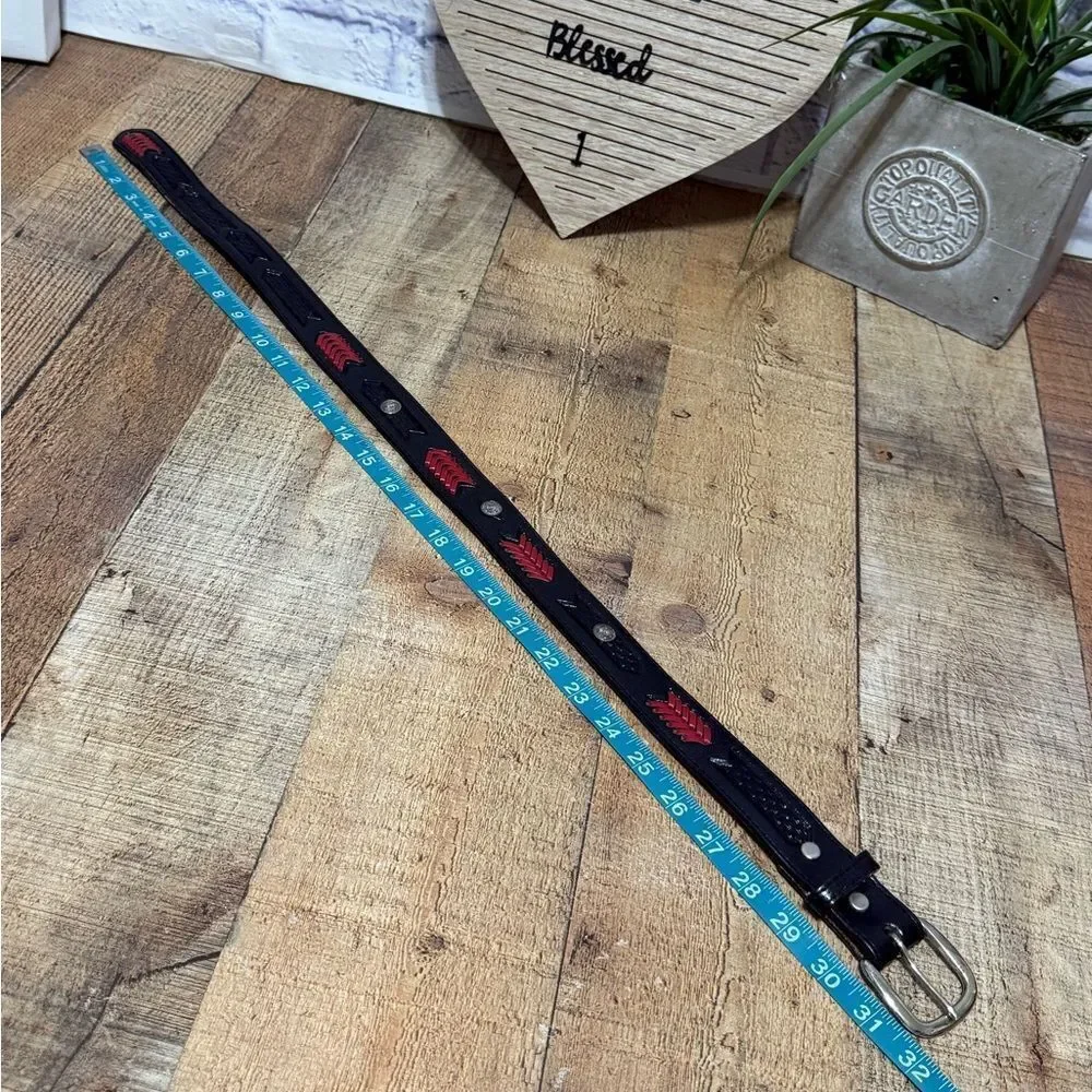 D&D farm and ranch youth‎ western black leather belt 26